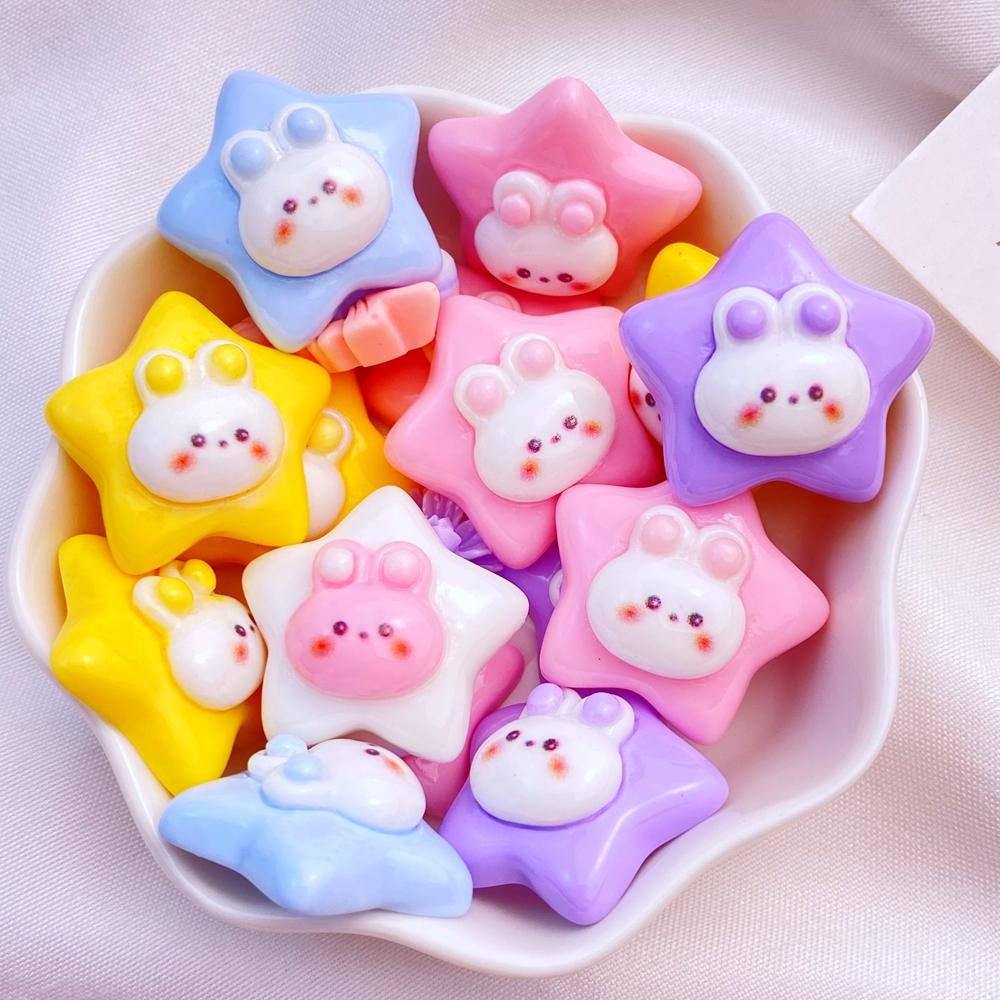 10Pcs New Cute Resin 22mm Cartoon Rabbit Star Series Flat Back Manicure Parts Embellishments For Hair Bows Accessories
10Pcs New Cute Resin 22mm Cartoon Rabbit Star Series Flat Back Manicure Parts Embellishments For Hair Bows Accessories