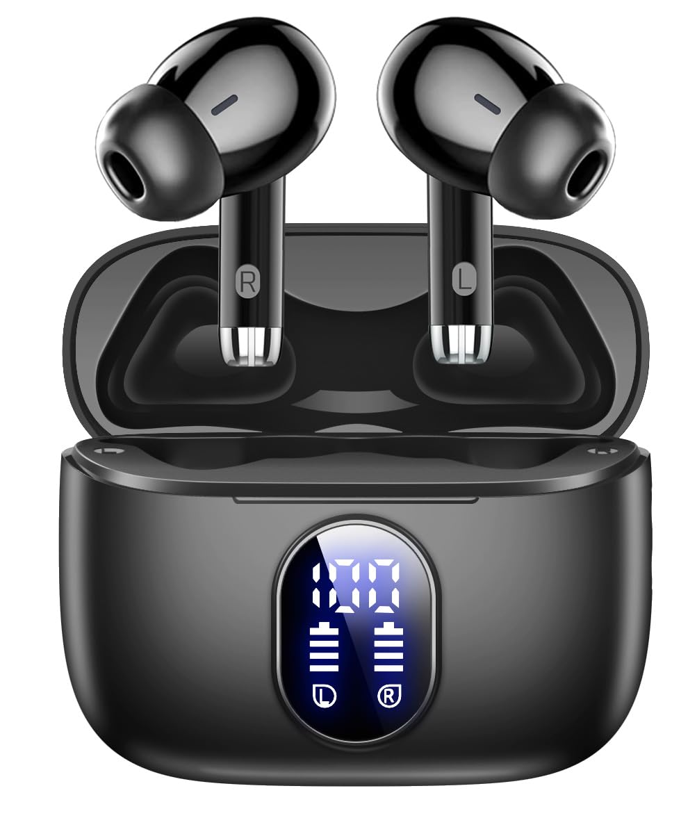 Bluetooth Wireless Earphones New Bluetooth ENC Noise Bluetooth Automatic With Left and Right Separate LED Up to 30 Hours Easy to Earphones, [2025 чорний
Bluetooth Wireless Earphones New Bluetooth ENC Noise Bluetooth Automatic With Left and Right Separate LED Up to 30 Hours Easy to Earphones, [2025 чорний