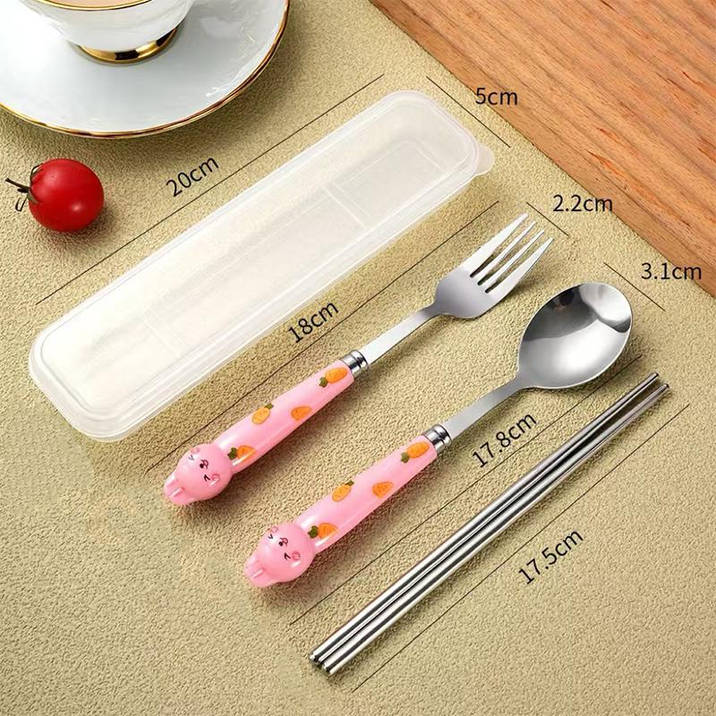 3Pcs Cute Rabbit Children Spoon Forks Chopsticks With Box Stainless Steel Cutlery Portable Utensils Tableware Set For Student розовый
3Pcs Cute Rabbit Children Spoon Forks Chopsticks With Box Stainless Steel Cutlery Portable Utensils Tableware Set For Student розовый