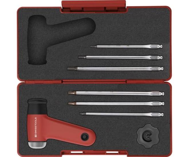 PB SWISS TOOLS 7 Piece Lever Grip Torque Driver Set with 225 Torx Hex Driver Blade with Case Torque Setting Range 3.2-16.0Nm 8326.SETA1
PB SWISS TOOLS 7 Piece Lever Grip Torque Driver Set with 225 Torx Hex Driver Blade with Case Torque Setting Range 3.2-16.0Nm 8326.SETA1