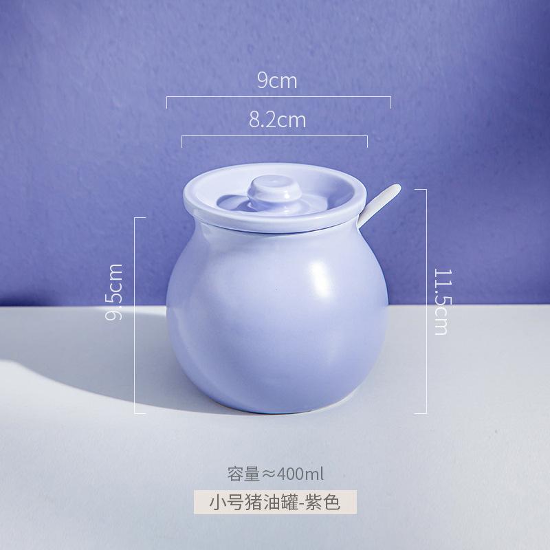 Керамическая емкость для свиного жира, кухонная банка для хранения с крышкой и жаропрочным маслом чили, керамические банки для соли большой емкости
