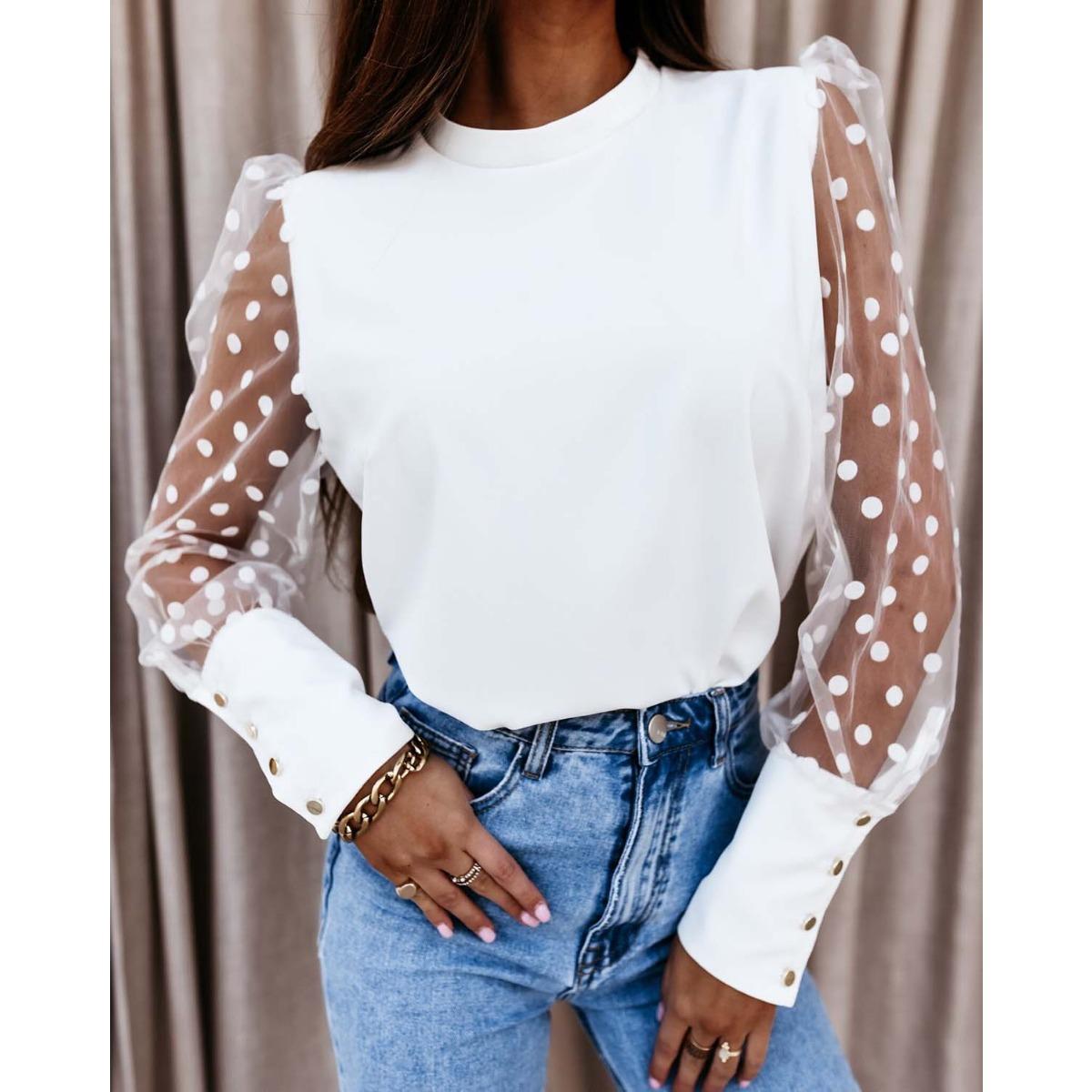 Spring Summer Women s Solid Color Mesh Spliced Long Sleeve T-Shirt, European & American Style Casual Top for Women XXL
Spring Summer Women s Solid Color Mesh Spliced Long Sleeve T-Shirt, European & American Style Casual Top for Women XXL