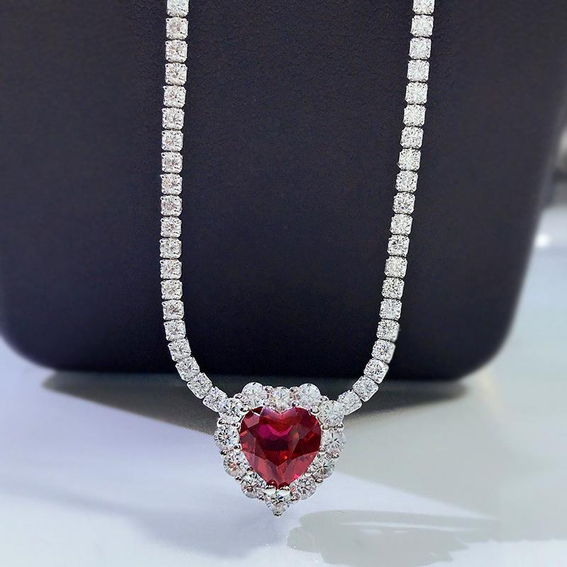 Xiancan Jewelry 2023 Серебро S925 Ожерелье с рубином в форме сердца 8x8 мм для женщин, Модное универсальное в европейском и американском стиле 925 Silver
Xiancan Jewelry 2023 Серебро S925 Ожерелье с рубином в форме сердца 8x8 мм для женщин, Модное универсальное в европейском и американском стиле 925 Silver