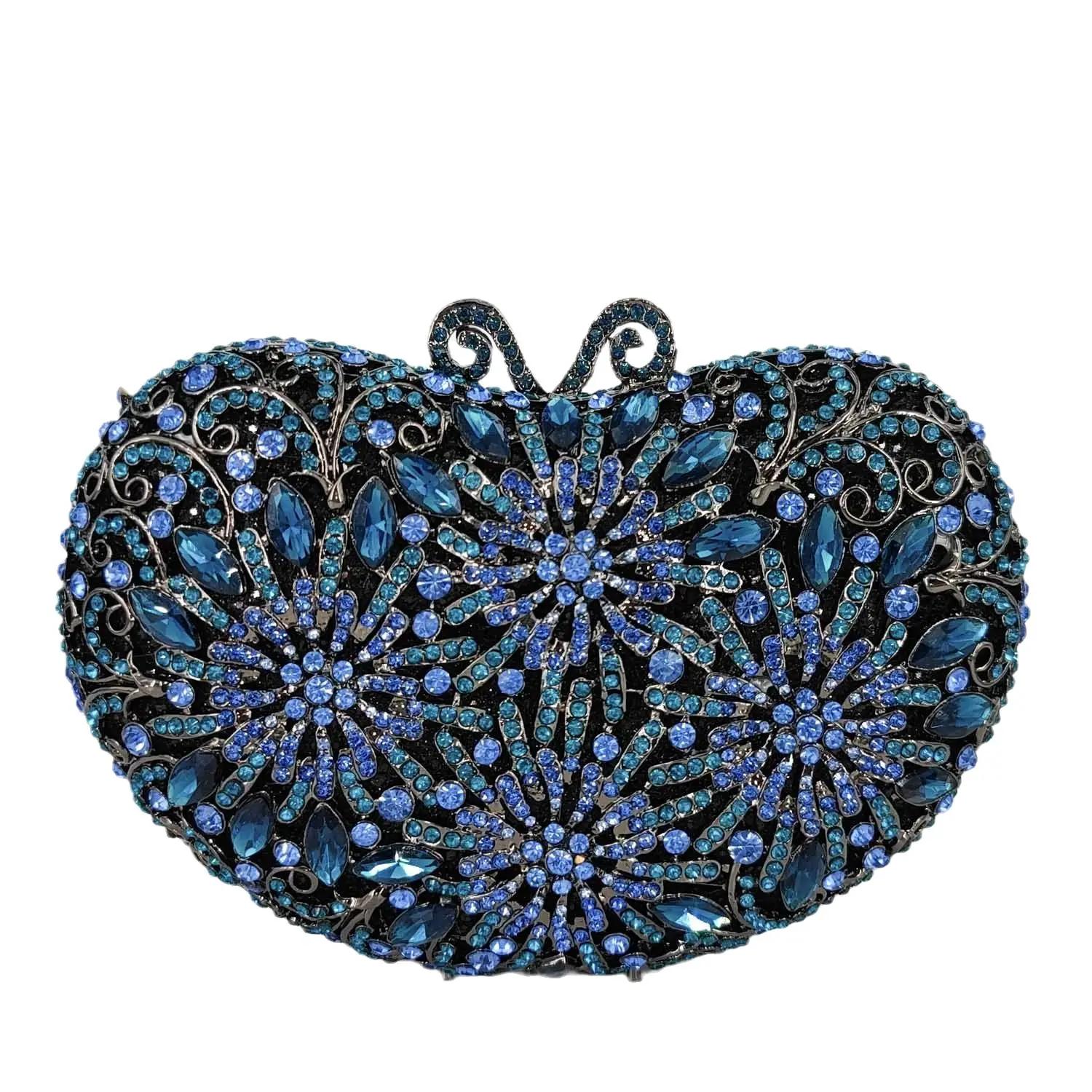 Boutique De FGG Navy Blue Heart Shape Women Flower Clutch Evening Bags Bridal Wedding Party Crystal Handbags Rhinestoen Purses Mini Size
Boutique De FGG Navy Blue Heart Shape Women Flower Clutch Evening Bags Bridal Wedding Party Crystal Handbags Rhinestoen Purses Mini Size