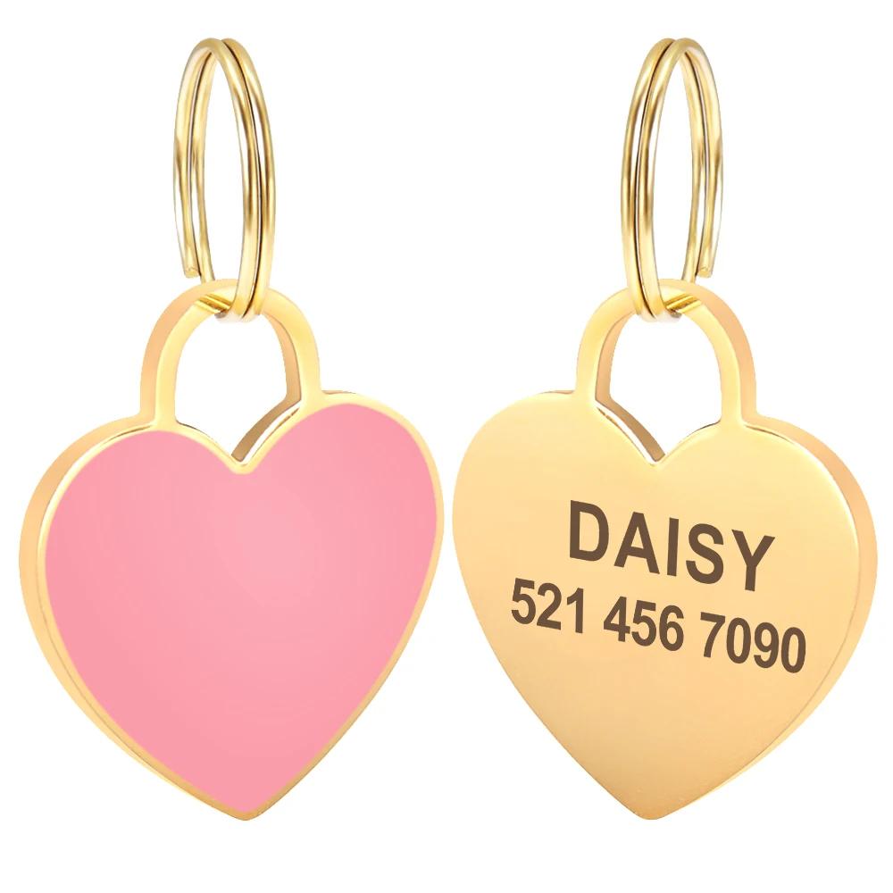 Personalized Pet ID Tag Custom Engraved Heart Shape Anti-lost Dog Cat Name Plate Collar Charm for Small Medium Pets S розовый
Personalized Pet ID Tag Custom Engraved Heart Shape Anti-lost Dog Cat Name Plate Collar Charm for Small Medium Pets S розовый