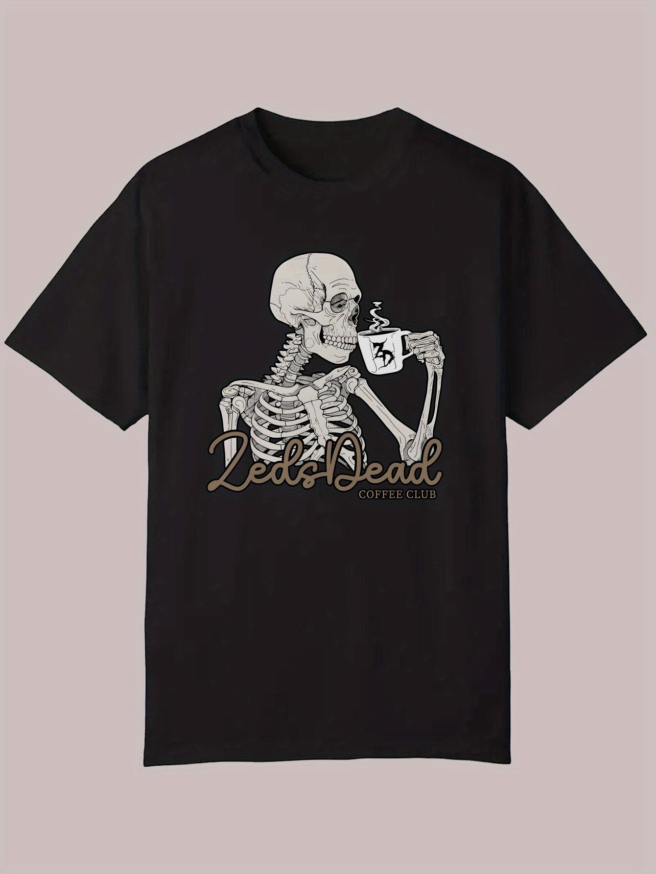 Casual Crew Neck T-shirt with Skeleton Drinking Coffee Design - Lightweight Polyester XXXXL
Casual Crew Neck T-shirt with Skeleton Drinking Coffee Design - Lightweight Polyester XXXXL