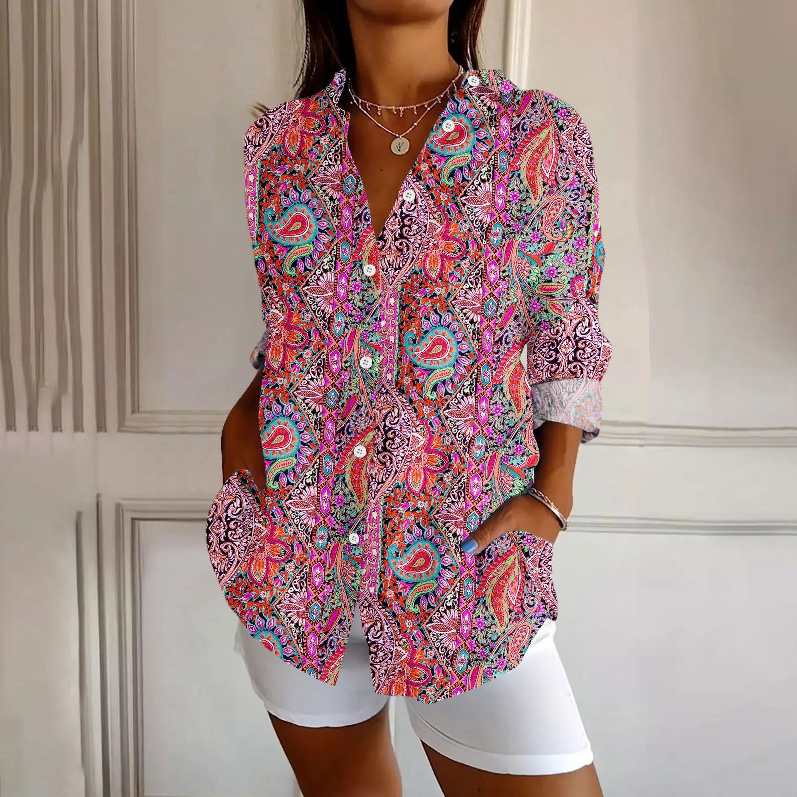 Женская рубашка на пуговицах Рубашки с длинным рукавом для женщин Принт Графический Блузка Топ M
Женская рубашка на пуговицах Рубашки с длинным рукавом для женщин Принт Графический Блузка Топ M