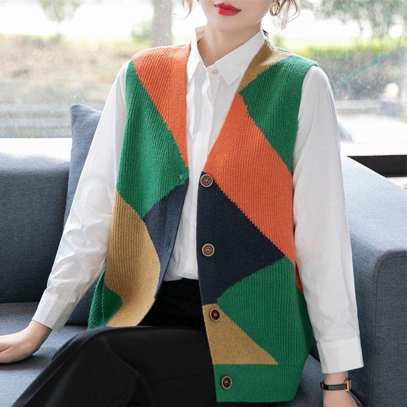 Вільний зовнішній жіночий жилет, новий персоналізований контрастний колір, V-подібний виріз, осінній жіночий в’язаний светр, жилет високого класу one size зелений
Вільний зовнішній жіночий жилет, новий персоналізований контрастний колір, V-подібний виріз, осінній жіночий в’язаний светр, жилет високого класу one size зелений