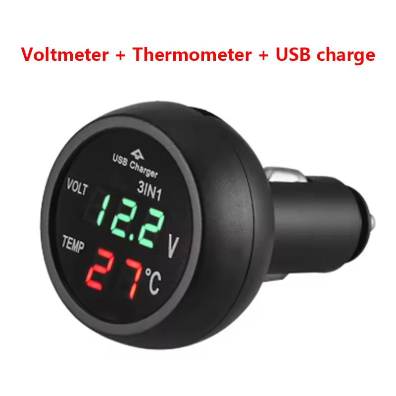 Car Charger 3in1 12/24V Voltmeter Thermometer USB Charger Switch Auto LED Digital Monitor Display Current Meter Volt Detector зелений
Car Charger 3in1 12/24V Voltmeter Thermometer USB Charger Switch Auto LED Digital Monitor Display Current Meter Volt Detector зелений