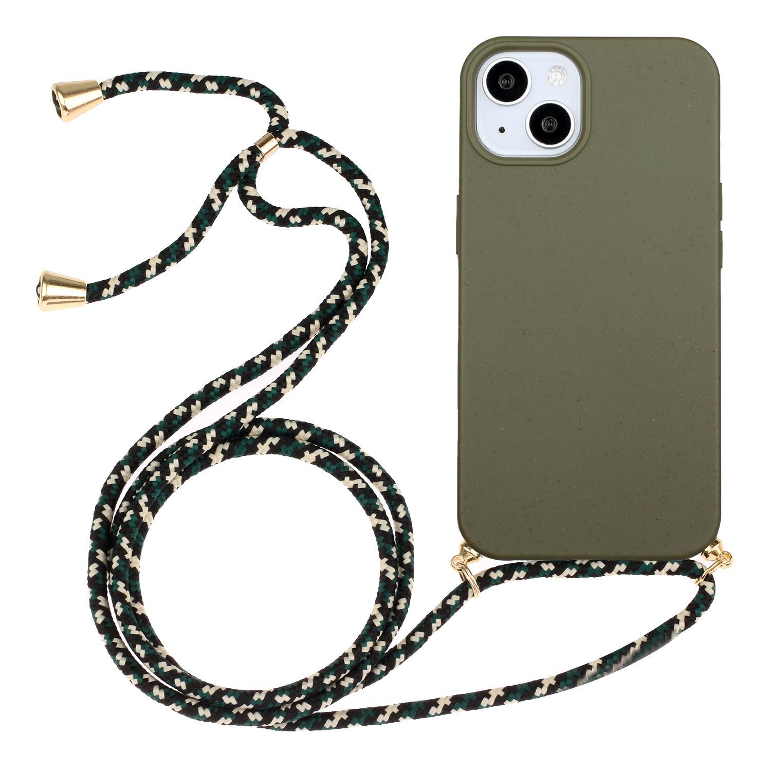 For iPhone 15 Plus Biodegradable Phone Case Wheat Straw+TPU Shockproof Protection Cover with Lanyard Army Green
For iPhone 15 Plus Biodegradable Phone Case Wheat Straw+TPU Shockproof Protection Cover with Lanyard Army Green