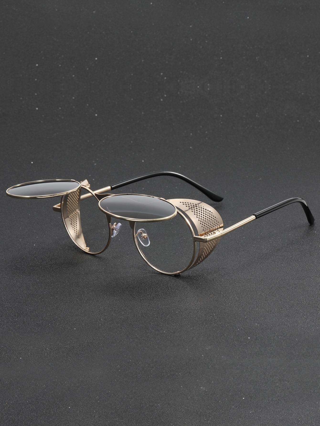 Metal side-frame punk round flip-fashion glasses beach accessory, suitable for summer beach vacations, outdoor activities, and t чёрный
Metal side-frame punk round flip-fashion glasses beach accessory, suitable for summer beach vacations, outdoor activities, and t чёрный