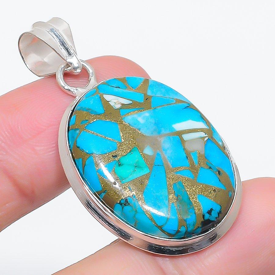Natural Copper Blue Turquoise 925 Sterling Silver Jewelry Pendant 1.81 K5S68
Natural Copper Blue Turquoise 925 Sterling Silver Jewelry Pendant 1.81 K5S68