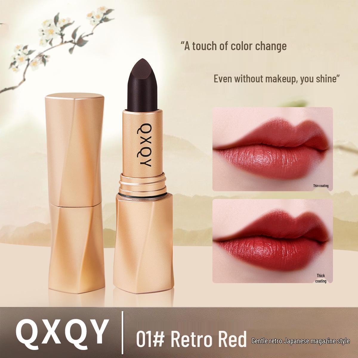 QXQY Black Velvet Non-Stick Matte Lipstick - Long-Lasting, Soft Mist Finish, Waterproof. 3.7g
QXQY Black Velvet Non-Stick Matte Lipstick - Long-Lasting, Soft Mist Finish, Waterproof. 3.7g