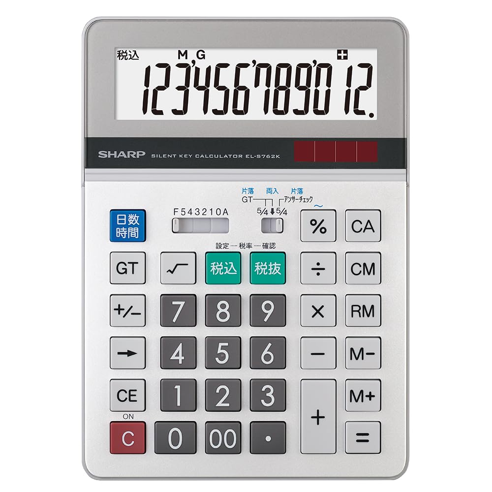 Sharp Business Green Purchasing Law Day Time Silent Tilt Answer Large Rubber Feet EL-S762K-X Calculator, Compliant, 12-Digit, Semi-Desktop Type, &
Sharp Business Green Purchasing Law Day Time Silent Tilt Answer Large Rubber Feet EL-S762K-X Calculator, Compliant, 12-Digit, Semi-Desktop Type, &