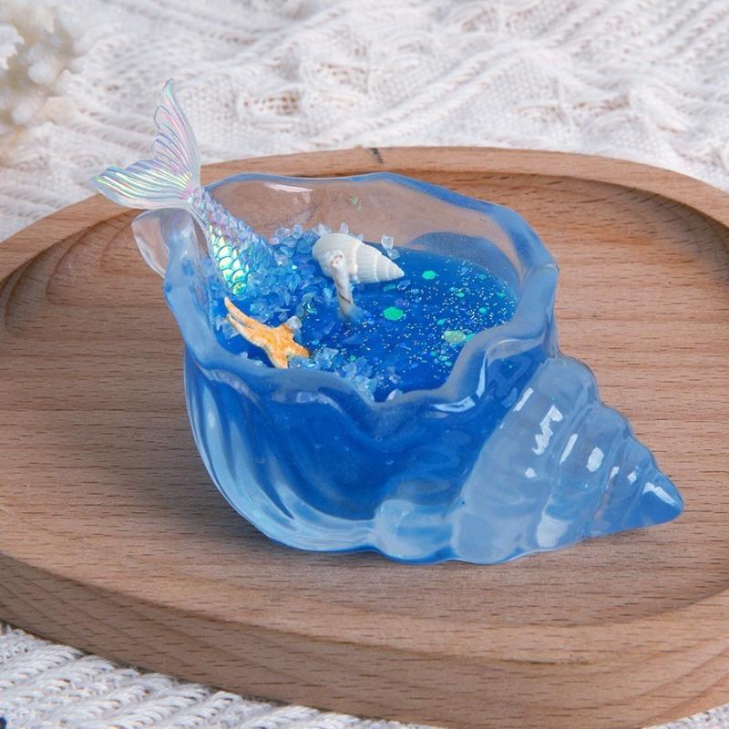 Marine Style Merchandise Handmade Luminous Effect Transparent Resin Conch Mermaid Tail Starfish Scented Candle
Marine Style Merchandise Handmade Luminous Effect Transparent Resin Conch Mermaid Tail Starfish Scented Candle