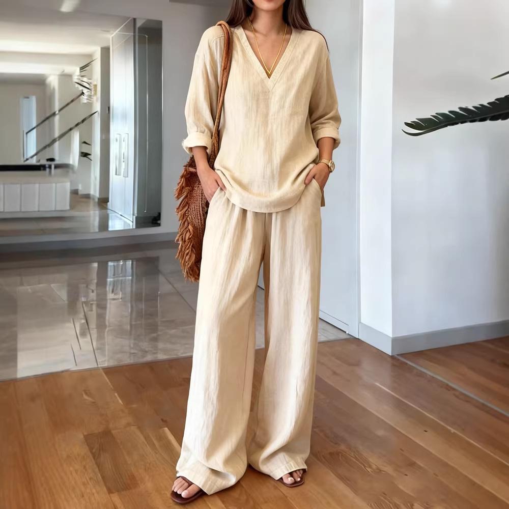 2026 Women s Fashion V-Neck Long Sleeve Two-Piece Set S грязно-белый
2026 Women s Fashion V-Neck Long Sleeve Two-Piece Set S грязно-белый