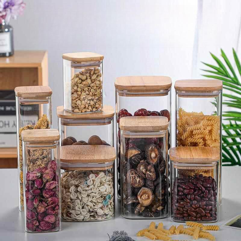 Borosilicate Glass Storage Jar with Bamboo Wood Lid for Grains and Dried Fruits 60mm Square Lid
Borosilicate Glass Storage Jar with Bamboo Wood Lid for Grains and Dried Fruits 60mm Square Lid