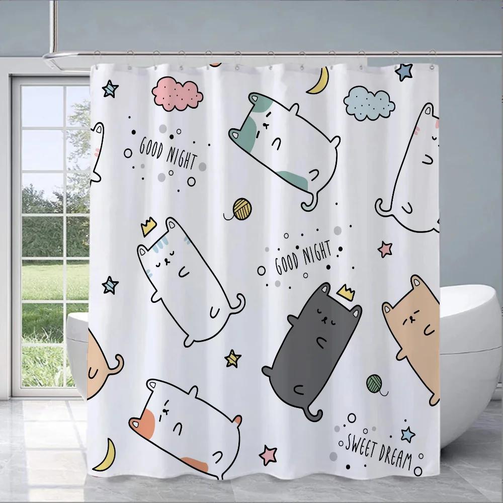 Cute Cat Shower Curtain For Bathroom Accessories Folding Partition Curtains Bath Bedrooms Houses Rooms Waterproof Fabric W60H190(CM)-1 Pcs
Cute Cat Shower Curtain For Bathroom Accessories Folding Partition Curtains Bath Bedrooms Houses Rooms Waterproof Fabric W60H190(CM)-1 Pcs