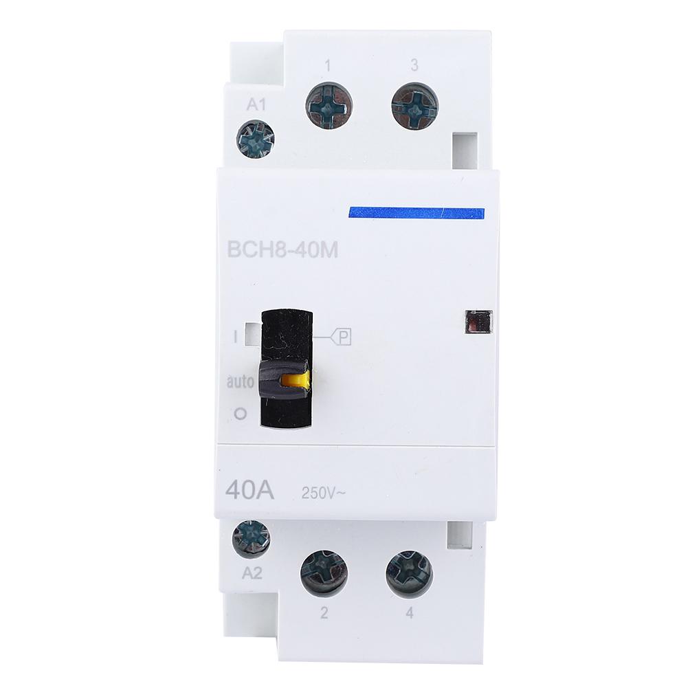 BCH840M 2P 40A 230V Household AC Contactor DIN Rail Mount with Manual Control Switch (2NO)
BCH840M 2P 40A 230V Household AC Contactor DIN Rail Mount with Manual Control Switch (2NO)