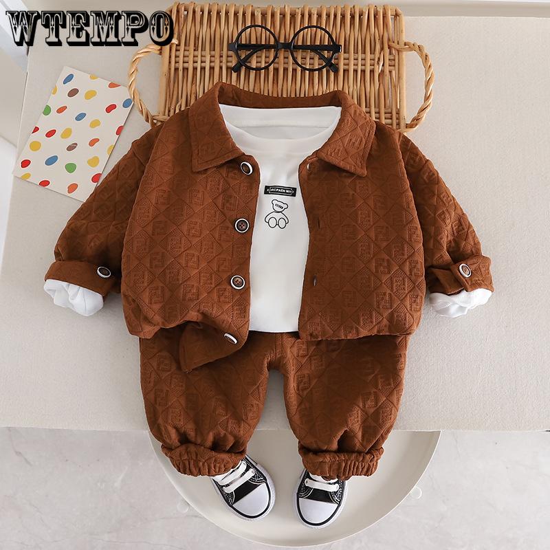 Boys Autumn Casual Set Baby s Autumn Three Piece Set Stylish and Fashionable Set Children s Clothing Set 80 темно-коричневого кольору
Boys Autumn Casual Set Baby s Autumn Three Piece Set Stylish and Fashionable Set Children s Clothing Set 80 темно-коричневого кольору