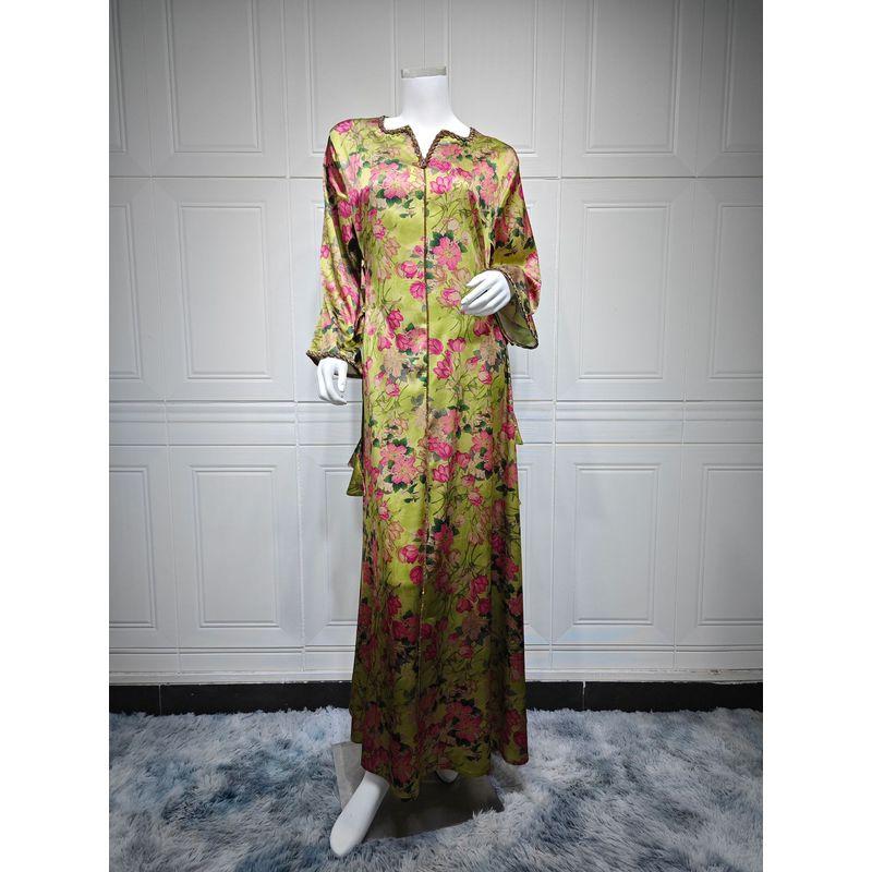 2025 Print Hot Drilling Lace-up Middle East Dress Super Soft Fabric Homewear Dubai Ribbon Robe Dress Light green M
2025 Print Hot Drilling Lace-up Middle East Dress Super Soft Fabric Homewear Dubai Ribbon Robe Dress Light green M