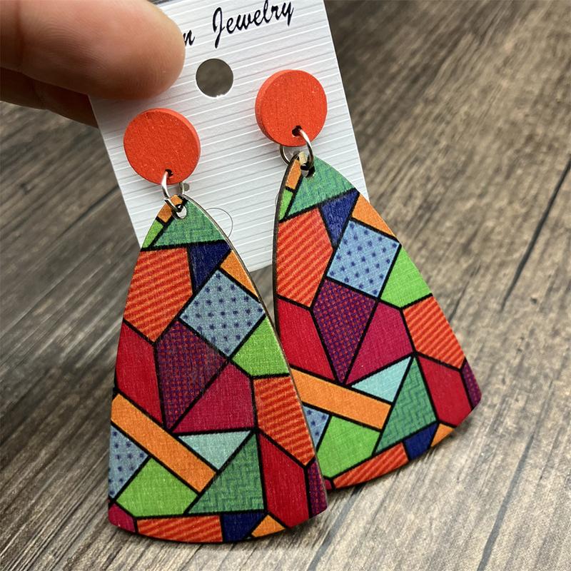 Vintage Artistic Colorful Painted Wooden Earrings for Women Lightweight Geometric Dangle Earring Boho Female Jewelry
Vintage Artistic Colorful Painted Wooden Earrings for Women Lightweight Geometric Dangle Earring Boho Female Jewelry