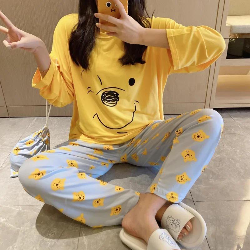 Autumn New Winnie The Pooh Women s Pajamas Pure Cotton Long-sleeved Trousers Two-piece Silk Pajamas Women s Home Wear Set M
Autumn New Winnie The Pooh Women s Pajamas Pure Cotton Long-sleeved Trousers Two-piece Silk Pajamas Women s Home Wear Set M