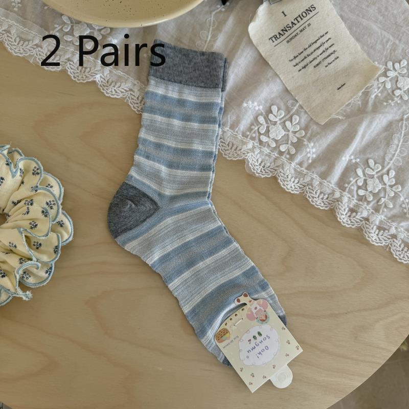 2 Pairs of Summer Light-weight Breathable Bright Silk Striped Pile-up Socks, Silver Thread Contrast Color Stripes, Mid-calf Socks, Versatile Socks 2 pairs синий
2 Pairs of Summer Light-weight Breathable Bright Silk Striped Pile-up Socks, Silver Thread Contrast Color Stripes, Mid-calf Socks, Versatile Socks 2 pairs синий