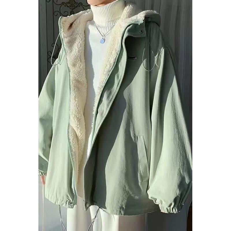 Women s Plus Size Fleece-lined Lambswool Coat - Winter Korean Style Thickened Cotton Jacket S (75-90 jin)
Women s Plus Size Fleece-lined Lambswool Coat - Winter Korean Style Thickened Cotton Jacket S (75-90 jin)