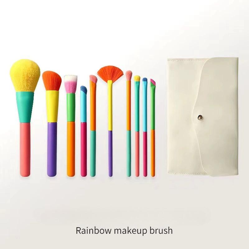 A Set of 10 Ultra-Soft Rainbow Makeup Brushes Including Powder Eyeshadow Blush Eyebrow And Lip Brushes MIX010
A Set of 10 Ultra-Soft Rainbow Makeup Brushes Including Powder Eyeshadow Blush Eyebrow And Lip Brushes MIX010
