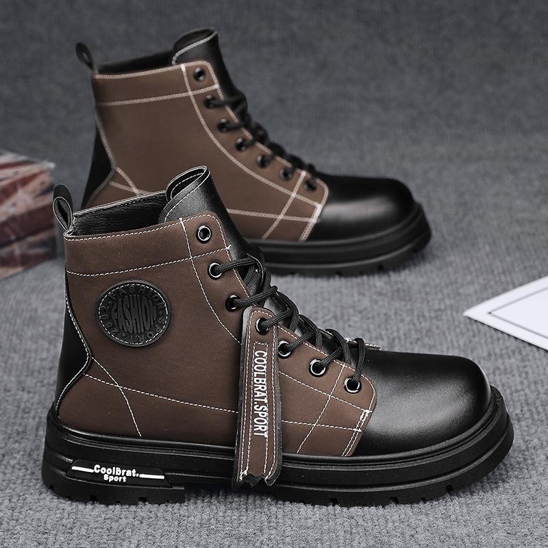 Мужские кожаные ботинки Combat Boots Retro High-Top - Водонепроницаемые, повседневные, для активного отдыха, осенний британский стиль Type, 39 чёрный
Мужские кожаные ботинки Combat Boots Retro High-Top - Водонепроницаемые, повседневные, для активного отдыха, осенний британский стиль Type, 39 чёрный