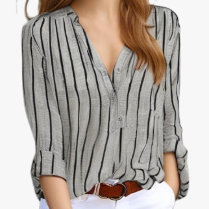Осенняя стильная полосатая рубашка с принтом для женщин, повседневная блузка с длинным рукавом больших размеров, женские топы с V-образным вырезом, свободные элегантные офисные женские рубашки 24672 5XL светло-серый
Осенняя стильная полосатая рубашка с принтом для женщин, повседневная блузка с длинным рукавом больших размеров, женские топы с V-образным вырезом, свободные элегантные офисные женские рубашки 24672 5XL светло-серый