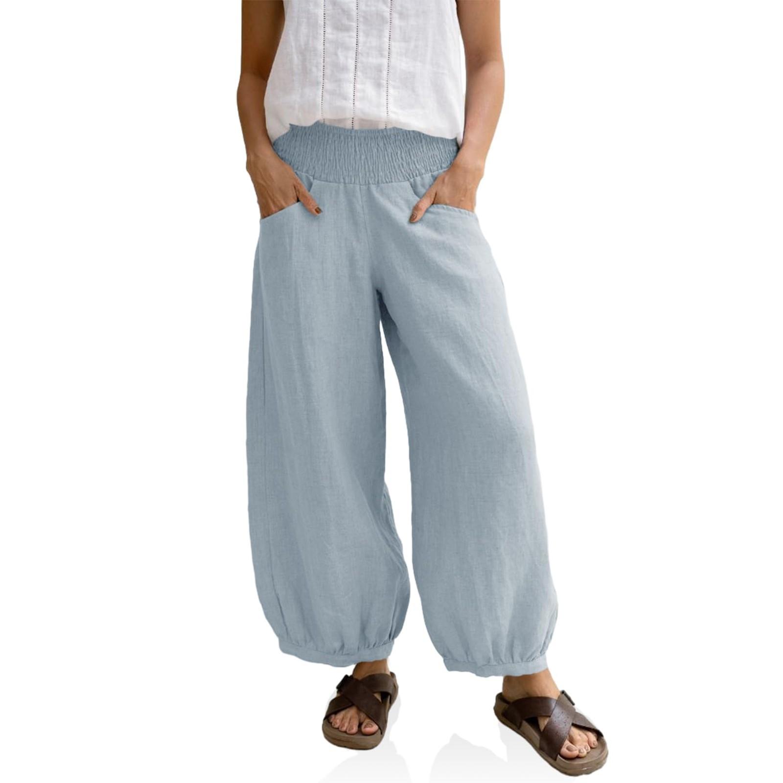 Женские однотонные повседневные брюки с высокой талией и карманами
Женские однотонные повседневные брюки с высокой талией и карманами