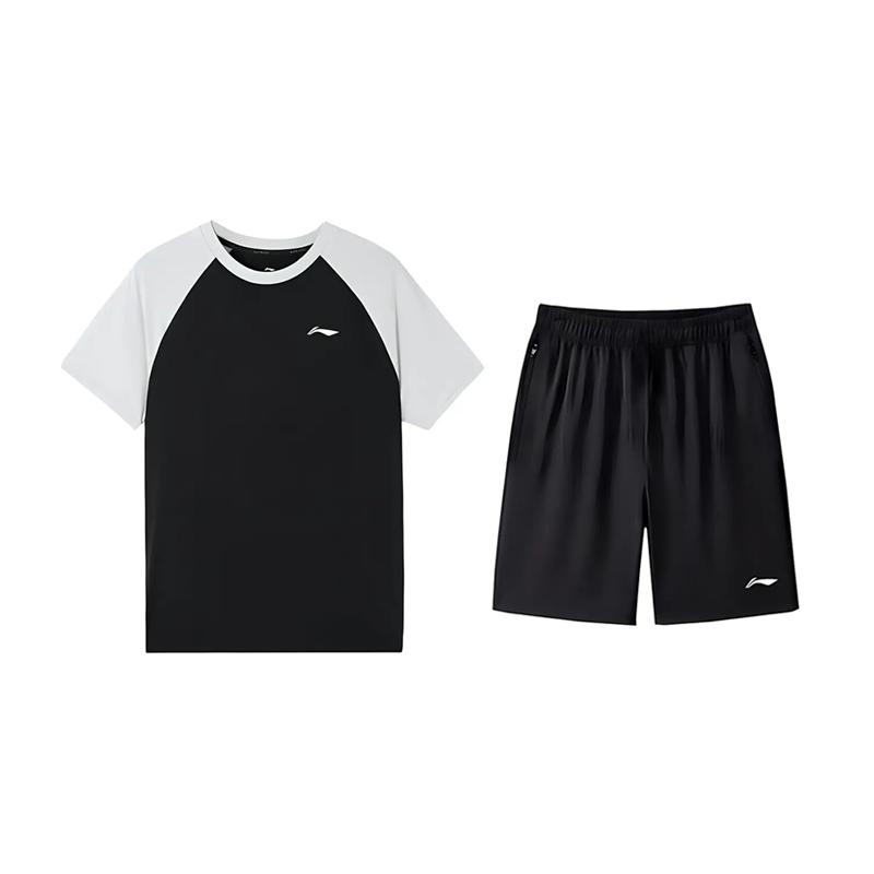 Li-Ning Color Block Round Neck Pullover Short Sleeve T-Shirt Vintage Fashion Comfortable Versatile Shorts Casual Sports Set ATSU783-1+AKSV843-1
Li-Ning Color Block Round Neck Pullover Short Sleeve T-Shirt Vintage Fashion Comfortable Versatile Shorts Casual Sports Set ATSU783-1+AKSV843-1