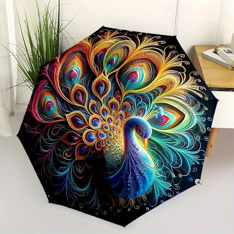 1pc Colorful Peacock Feather Mandala Umbrella with Plastic Handle,Suitable for All Seasons Home Travel Outdoor UmbrellaB1652
1pc Colorful Peacock Feather Mandala Umbrella with Plastic Handle,Suitable for All Seasons Home Travel Outdoor UmbrellaB1652