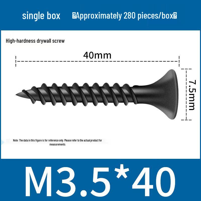 Jun Ding Ying M3.5x40mm Black Self-Tapping Drywall Screws
Jun Ding Ying M3.5x40mm Black Self-Tapping Drywall Screws