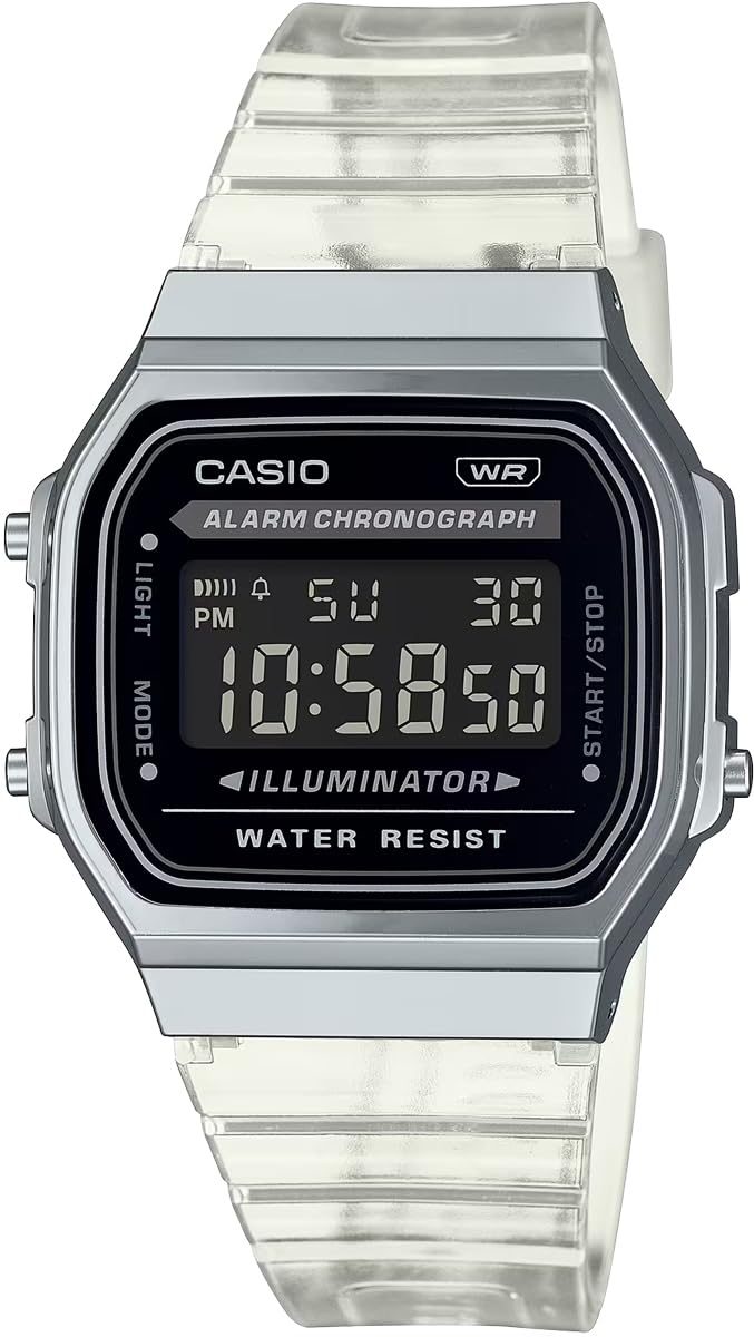 Casio A168 Digital Watch, Vintage Series, Men s, Women s, Kids, Overseas Model, Silver Clear Band A168XES-1B, Bracelet Type
Casio A168 Digital Watch, Vintage Series, Men s, Women s, Kids, Overseas Model, Silver Clear Band A168XES-1B, Bracelet Type