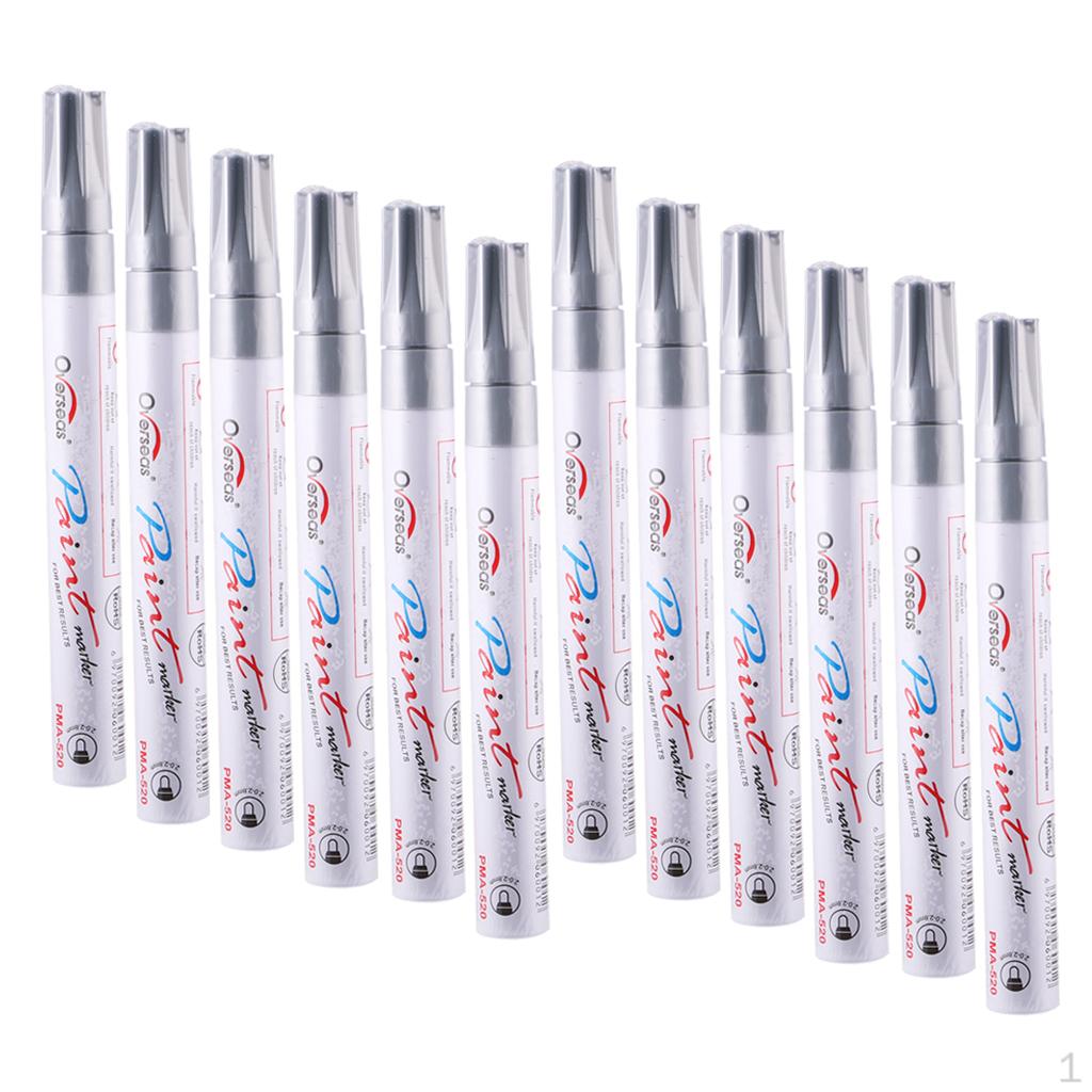 12pcs/pack Universal Rubber Waterproof Paint Marker Pen Silver
12pcs/pack Universal Rubber Waterproof Paint Marker Pen Silver