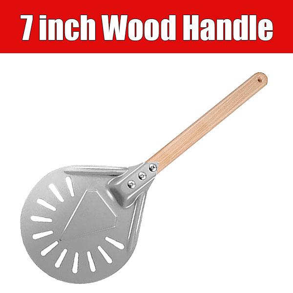 Круглая лопатка для переворачивания пиццы 7/9/12 дюймов Лопатка для переворачивания пиццы Лопатка для переворачивания пиццы Длинная ручка Перфорированная алюминиевая лопатка для пиццы Аксессуары для печи для пиццы