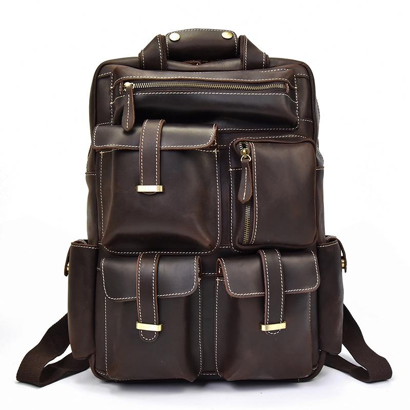 Men S Retro Backpack Multi-Pocket Crazy Horse Leather Travel Bag Outdoor Leather Large Capacity Mountaineering Travel Bag 18inch
Men S Retro Backpack Multi-Pocket Crazy Horse Leather Travel Bag Outdoor Leather Large Capacity Mountaineering Travel Bag 18inch
