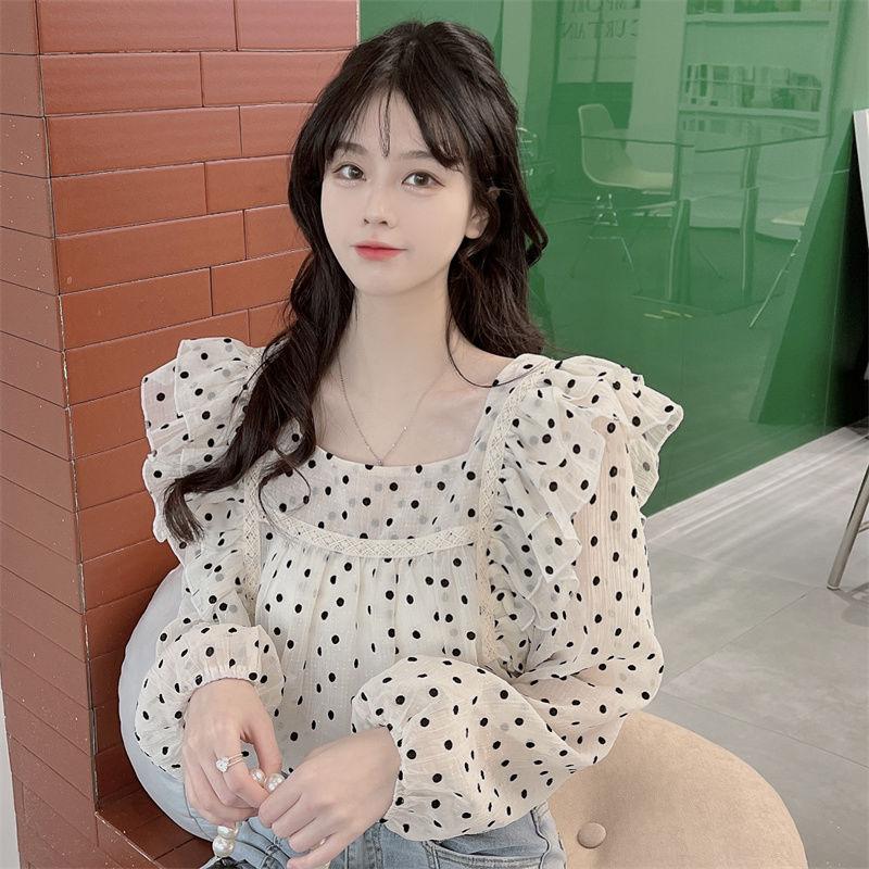 Французская стильная дизайнерская блузка с длинным рукавом для ношения навыпуск из свежего шифона в горошек, женский осенний маленький топ XL
Французская стильная дизайнерская блузка с длинным рукавом для ношения навыпуск из свежего шифона в горошек, женский осенний маленький топ XL