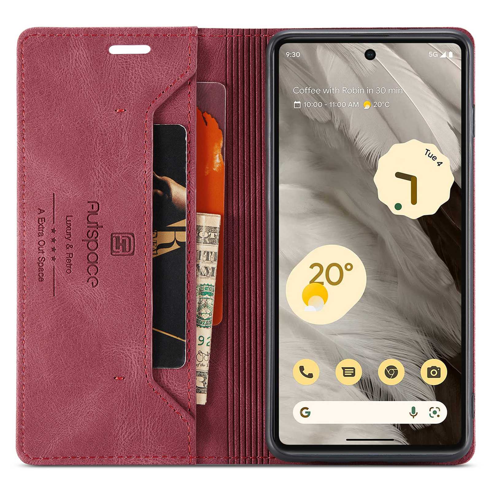 AUTSPACE A01 Series RFID Blocking Phone Case for Google Pixel 7 5G,PU Leather Drop Protection Magnetic Closure Vintage Matte Wallet Stand Cover Red
AUTSPACE A01 Series RFID Blocking Phone Case for Google Pixel 7 5G,PU Leather Drop Protection Magnetic Closure Vintage Matte Wallet Stand Cover Red