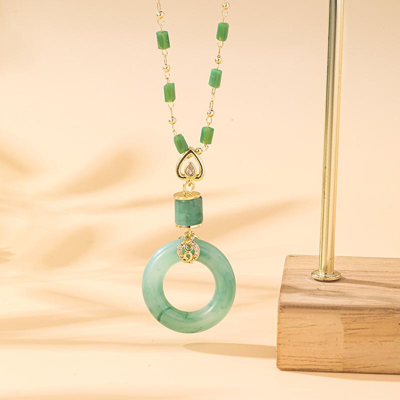 Ping An Buckle Necklace Women S Retro Ethnic Style Versatile Temperament Imitation Hetian Jade Pendant
Ping An Buckle Necklace Women S Retro Ethnic Style Versatile Temperament Imitation Hetian Jade Pendant
