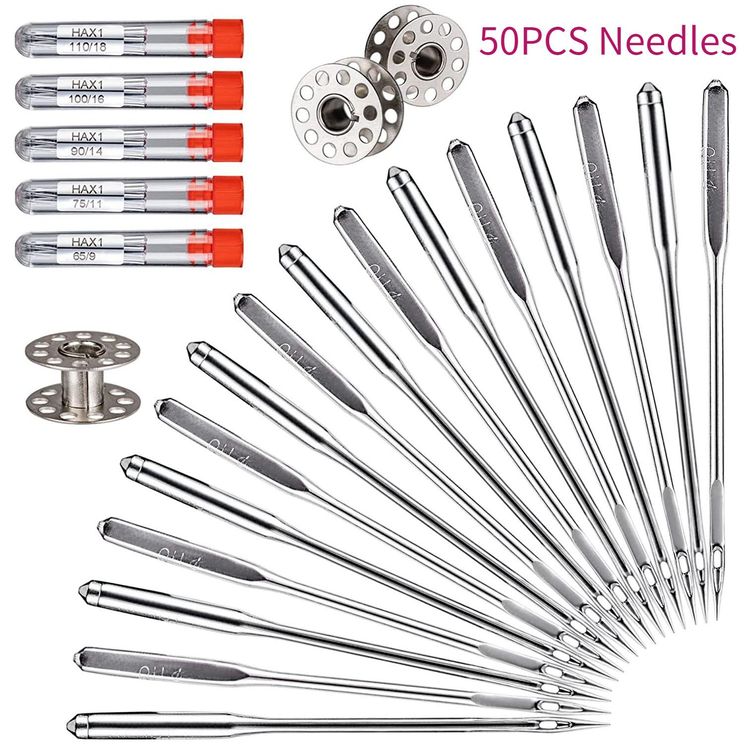 50/100Pcs Universal Sewing Machine Needles for Singer | Durable Metal 5 Sizes (65/9-110/18) All Fabrics, Smooth Stitching
50/100Pcs Universal Sewing Machine Needles for Singer | Durable Metal 5 Sizes (65/9-110/18) All Fabrics, Smooth Stitching