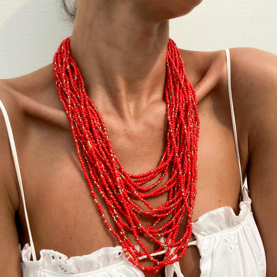 Ingemark Multilayer Boho Red Seed Beads Chain Necklace for Women Fashion Statement Collar on Neck 2026 Fashion Jewelry Female
Ingemark Multilayer Boho Red Seed Beads Chain Necklace for Women Fashion Statement Collar on Neck 2026 Fashion Jewelry Female