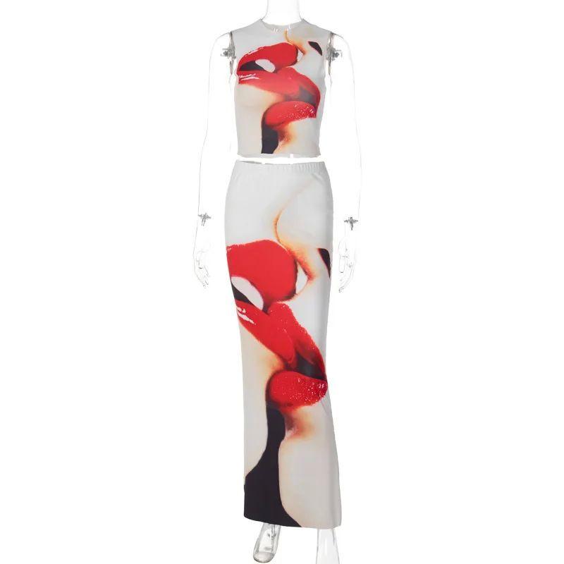 Printed Wrap Chest Long Skirt Slim Fit Set Print Wrapped Chest Dress Suit RED L
Printed Wrap Chest Long Skirt Slim Fit Set Print Wrapped Chest Dress Suit RED L