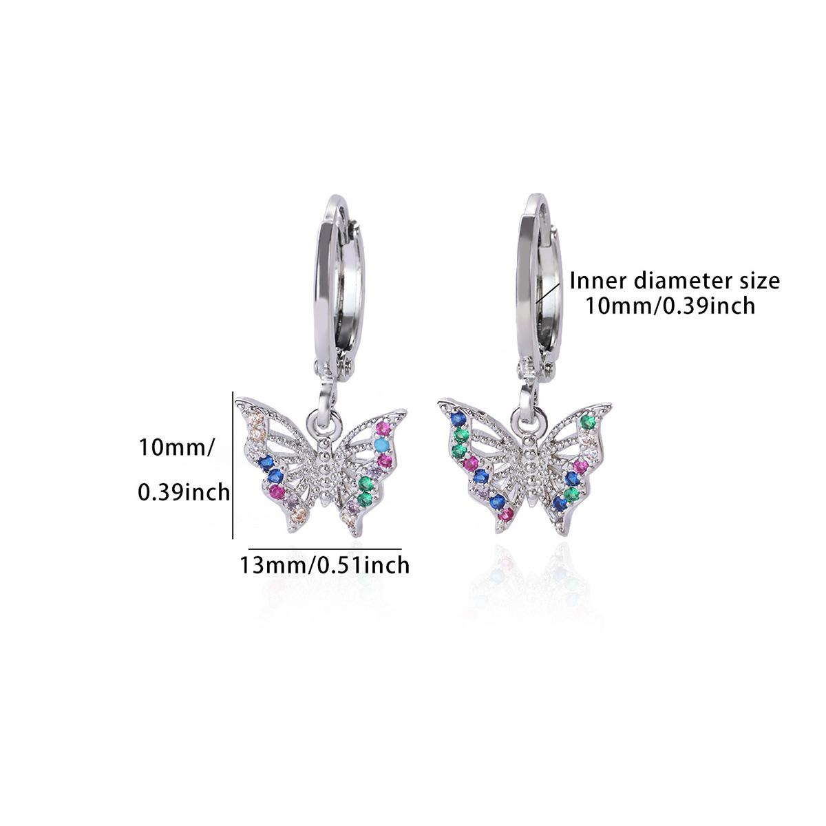 Bubble Heart & Colorful Zircon Butterfly Stainless Steel Hoop Earring for Women Gold Color Wedding Summer Vacation Jewelry Gift
Bubble Heart & Colorful Zircon Butterfly Stainless Steel Hoop Earring for Women Gold Color Wedding Summer Vacation Jewelry Gift