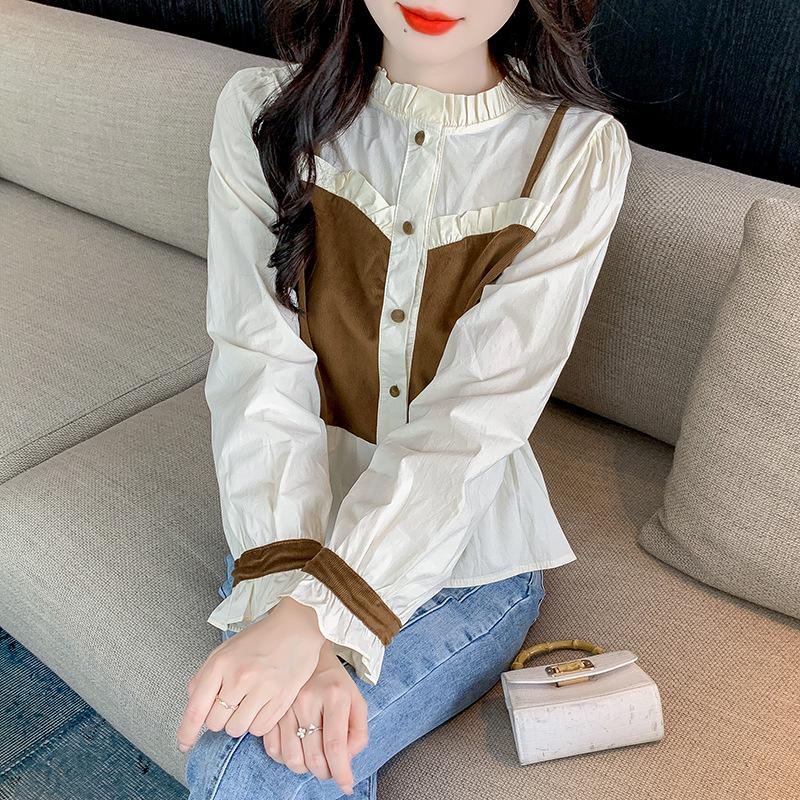 2024 Slimming Spring/Summer Stand-up Collar Ruffled Long-sleeve Women s Shirt. Extra Large
2024 Slimming Spring/Summer Stand-up Collar Ruffled Long-sleeve Women s Shirt. Extra Large