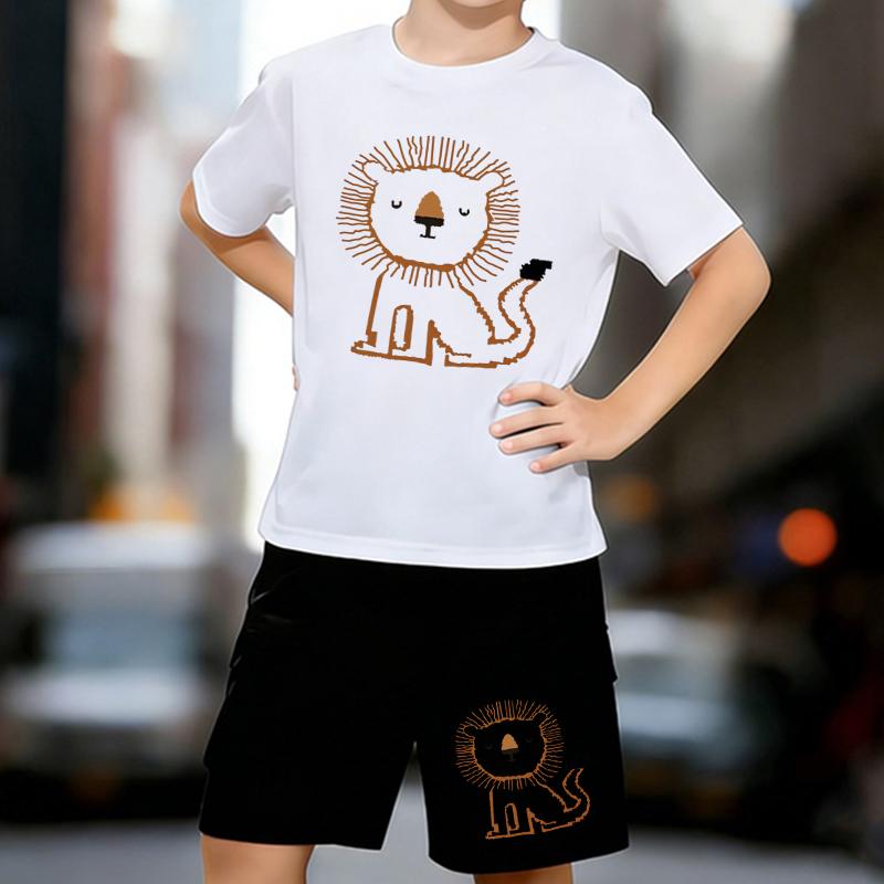 Boys 2 Piece Cartoon Lion Printed Outfit, Short Sleeve T-Shirt and Shorts Set for Kids Age 5-14,White Sporty Casual Summer Clothes 13-14 Years білий
Boys 2 Piece Cartoon Lion Printed Outfit, Short Sleeve T-Shirt and Shorts Set for Kids Age 5-14,White Sporty Casual Summer Clothes 13-14 Years білий