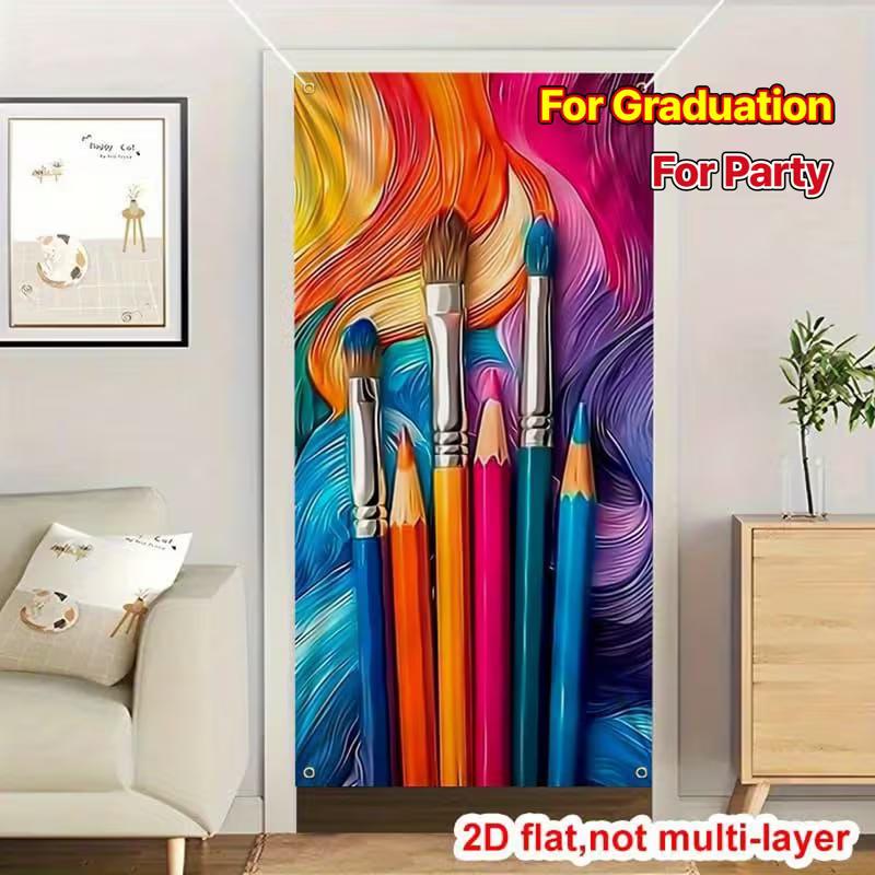 2D Art Studio Paintbrush Tapestry, Colorful Graduation Party Door Decor 47.2x31.5inch/120*80cm
2D Art Studio Paintbrush Tapestry, Colorful Graduation Party Door Decor 47.2x31.5inch/120*80cm